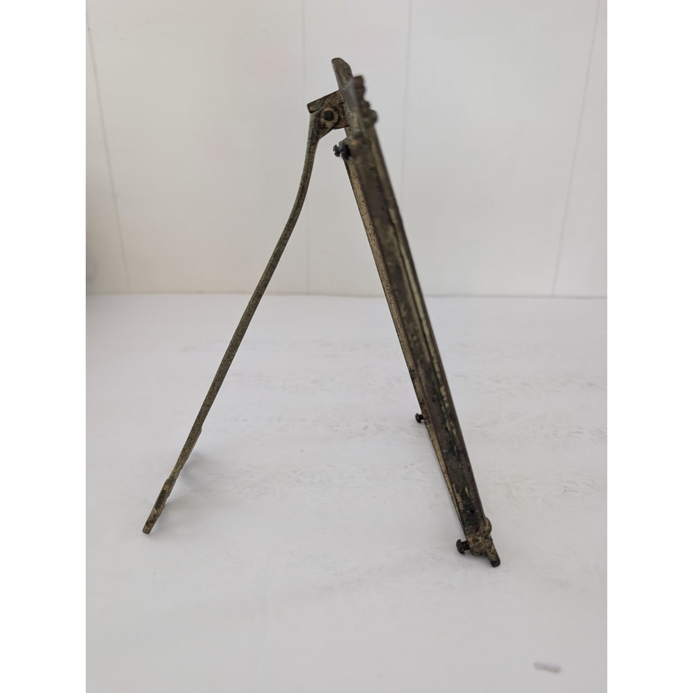 Antique c.1900 Cast Brass Architectural 4x6 Frame #731 Original Easel No Glass - Picture 5 of 16